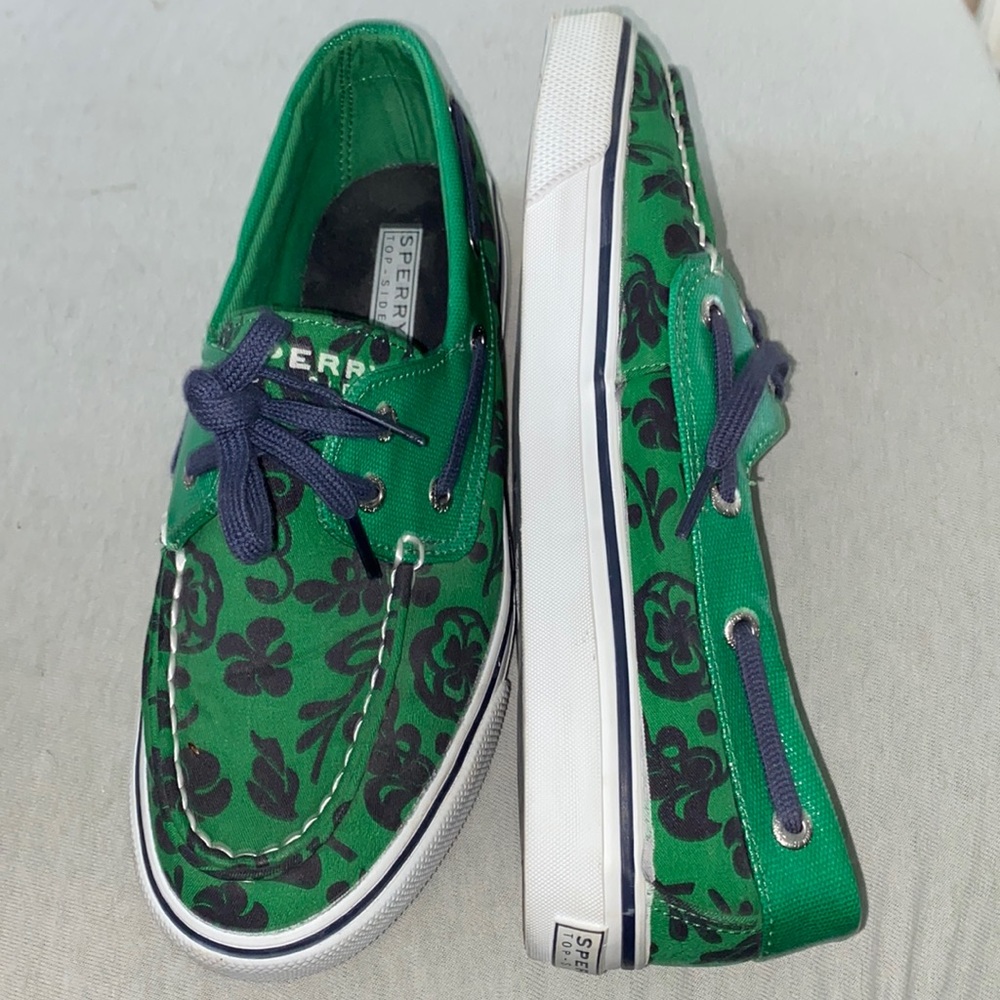 Sperry Women's Green Floral Boat Shoes
